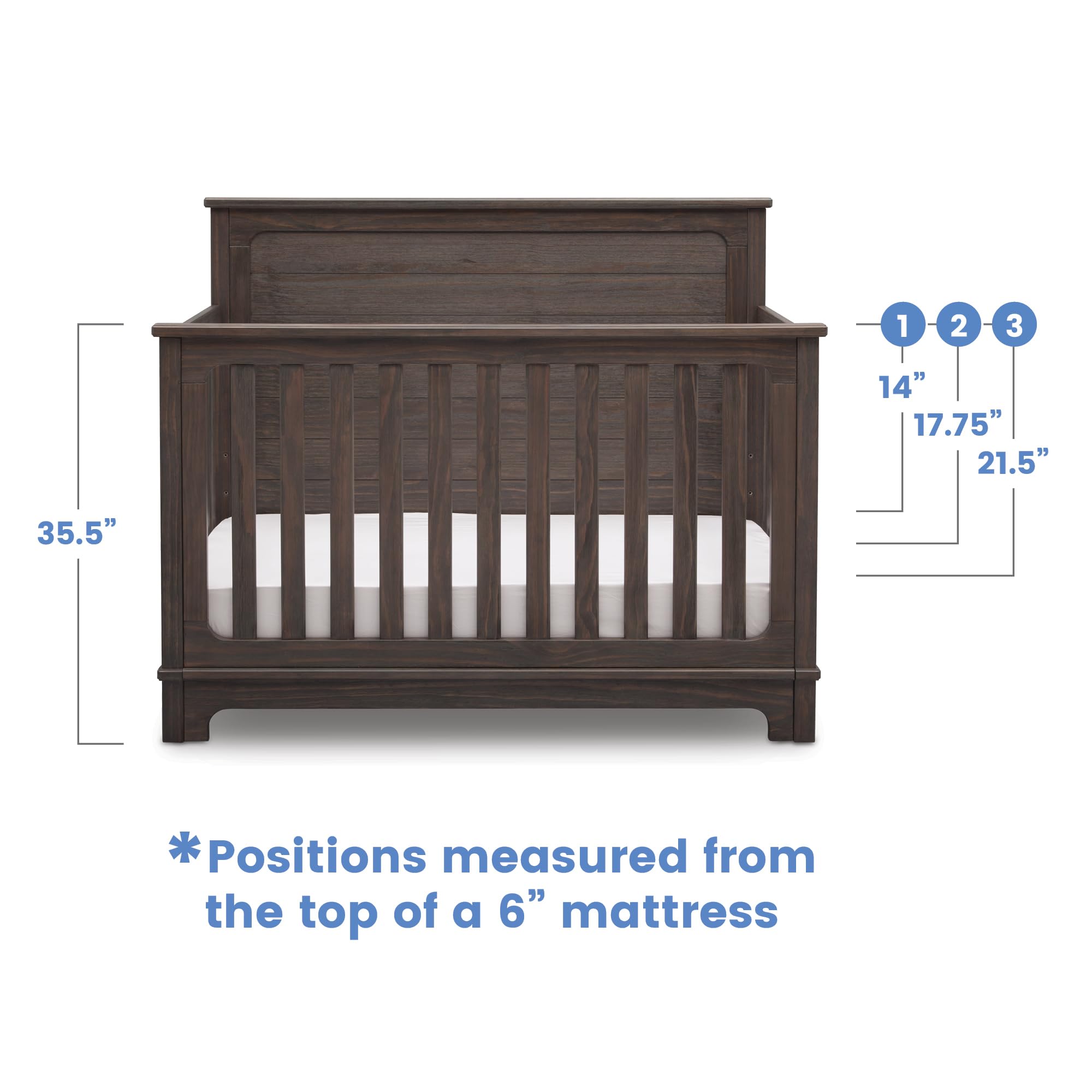 Monterey 4-in-1 Convertible Crib Rustic Grey