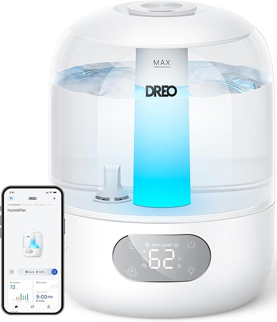 Humidifiers for Bedroom, 3L Top Fill 30H & 26dB Quiet Runtime for Large Room