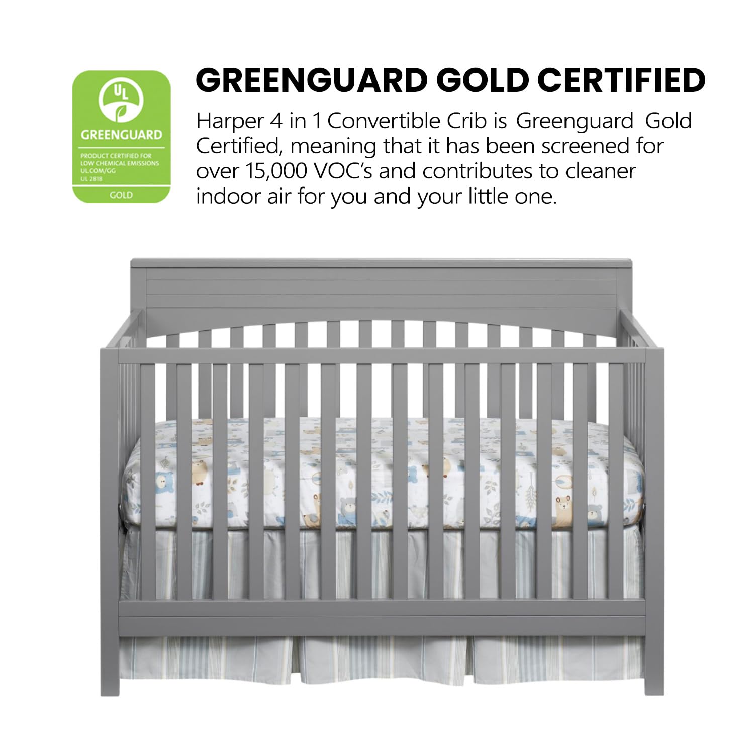 4-in-1 Convertible Crib Dove Gray