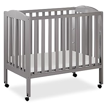3 in 1 Portable Folding Stationary Side Crib in Natural