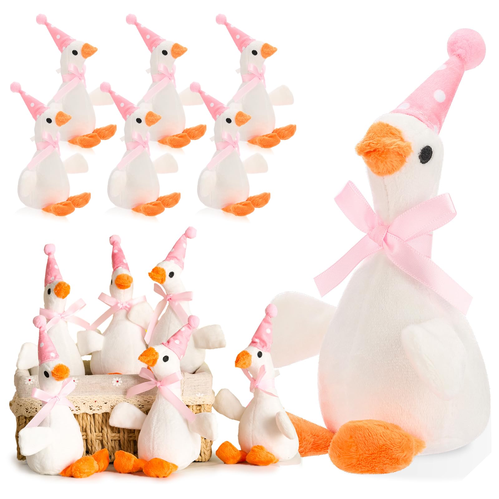 12 Pcs Silly Goose Plush Stuffed Animal Toy Birthday Decorations 8 inch One Silly