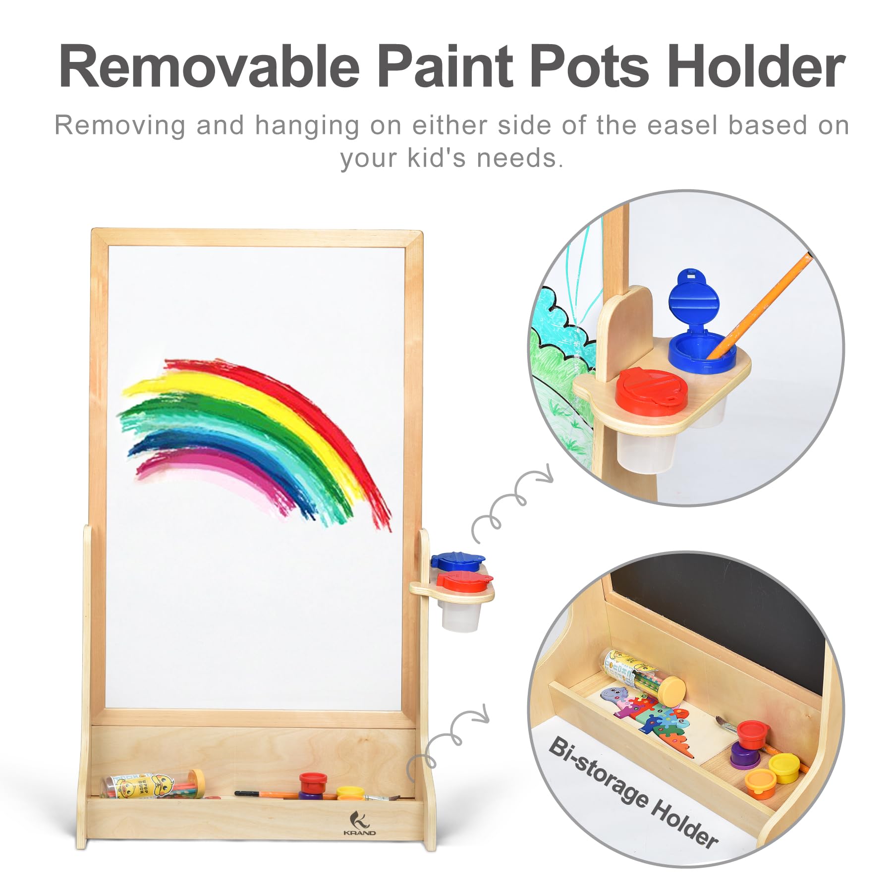 KRAND Double-Sided Plexiglass Painting Art Easel, Easy to Clean, Kids Drawing Board On Both Sides, Fun Arts and Crafts Activity for Boys and Girls Indoor and Outdoor