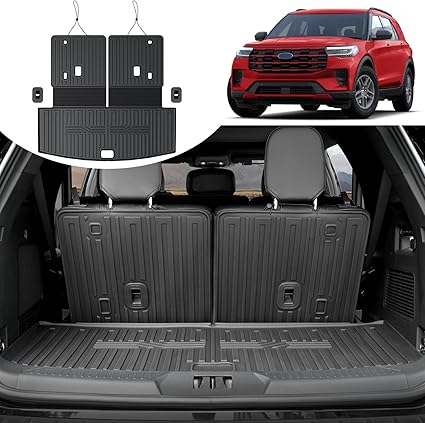 Ford Explorer Floor Mats Set with Cargo Liner and Backrest Mat
