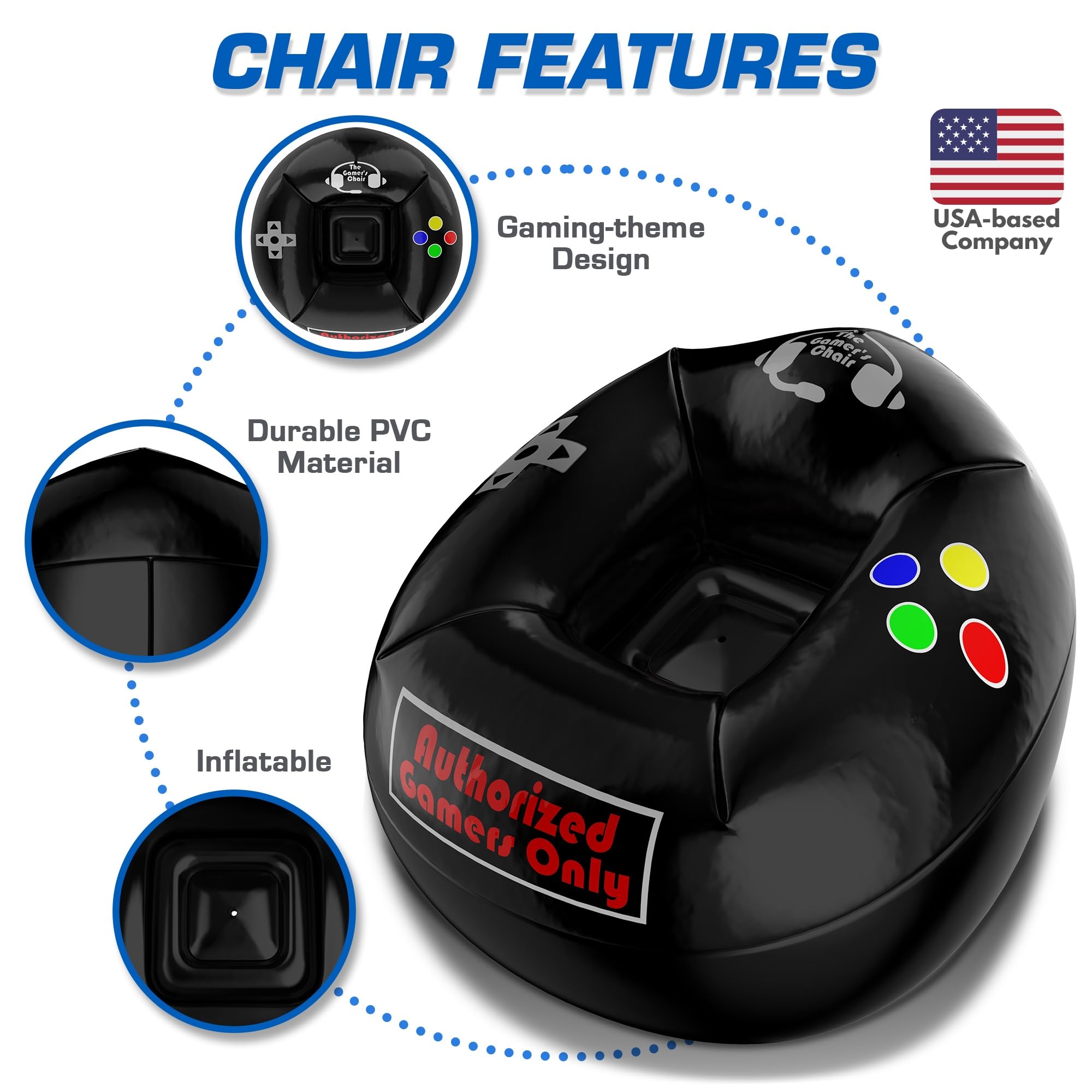 Inflatable Gaming Chair for Kids 8-12
