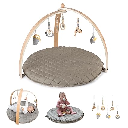 Baby Play Gym & Activity Mat with Toys Hanging - Baby Floor Playmat