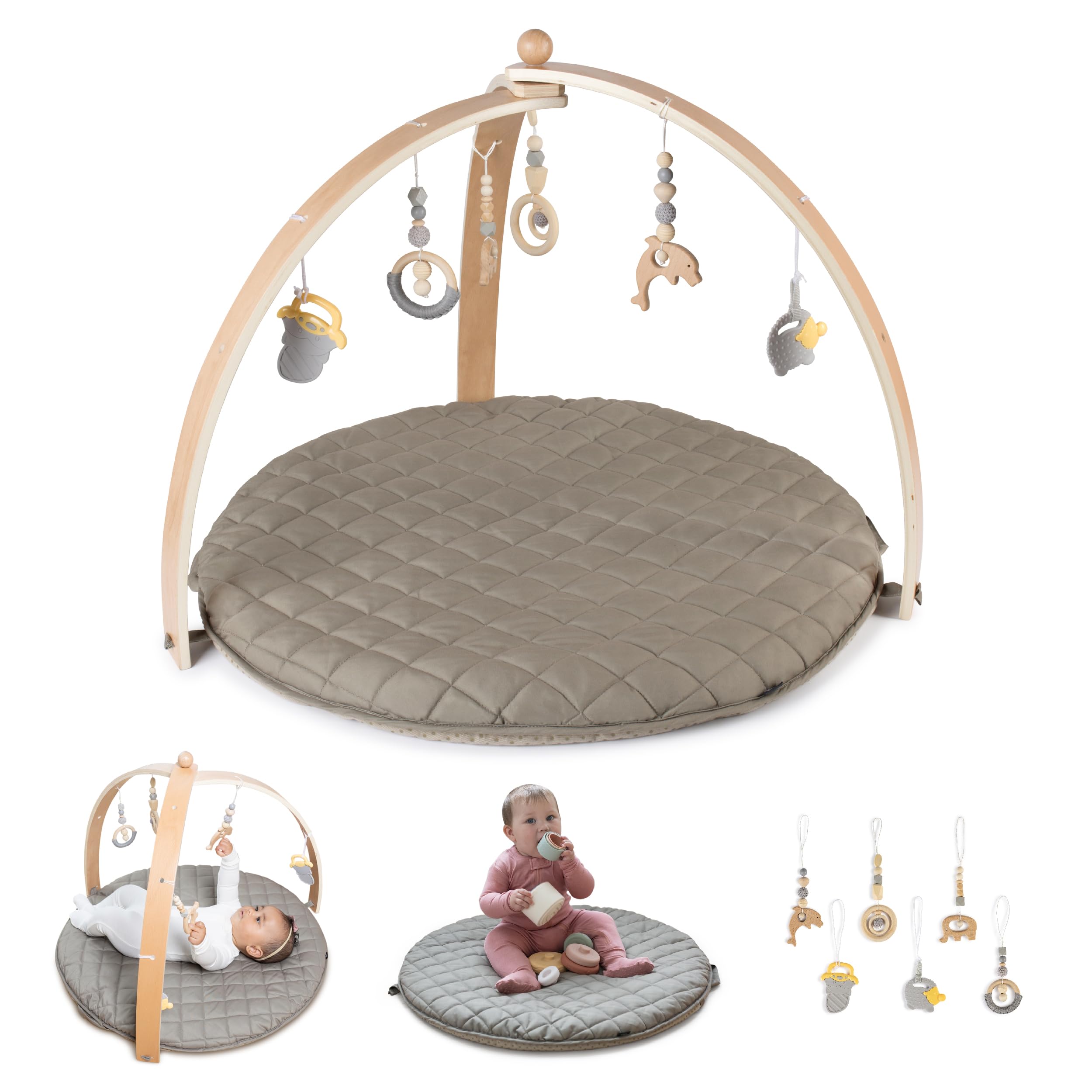 Baby Play Gym & Activity Mat with Toys Hanging - Baby Floor Playmat