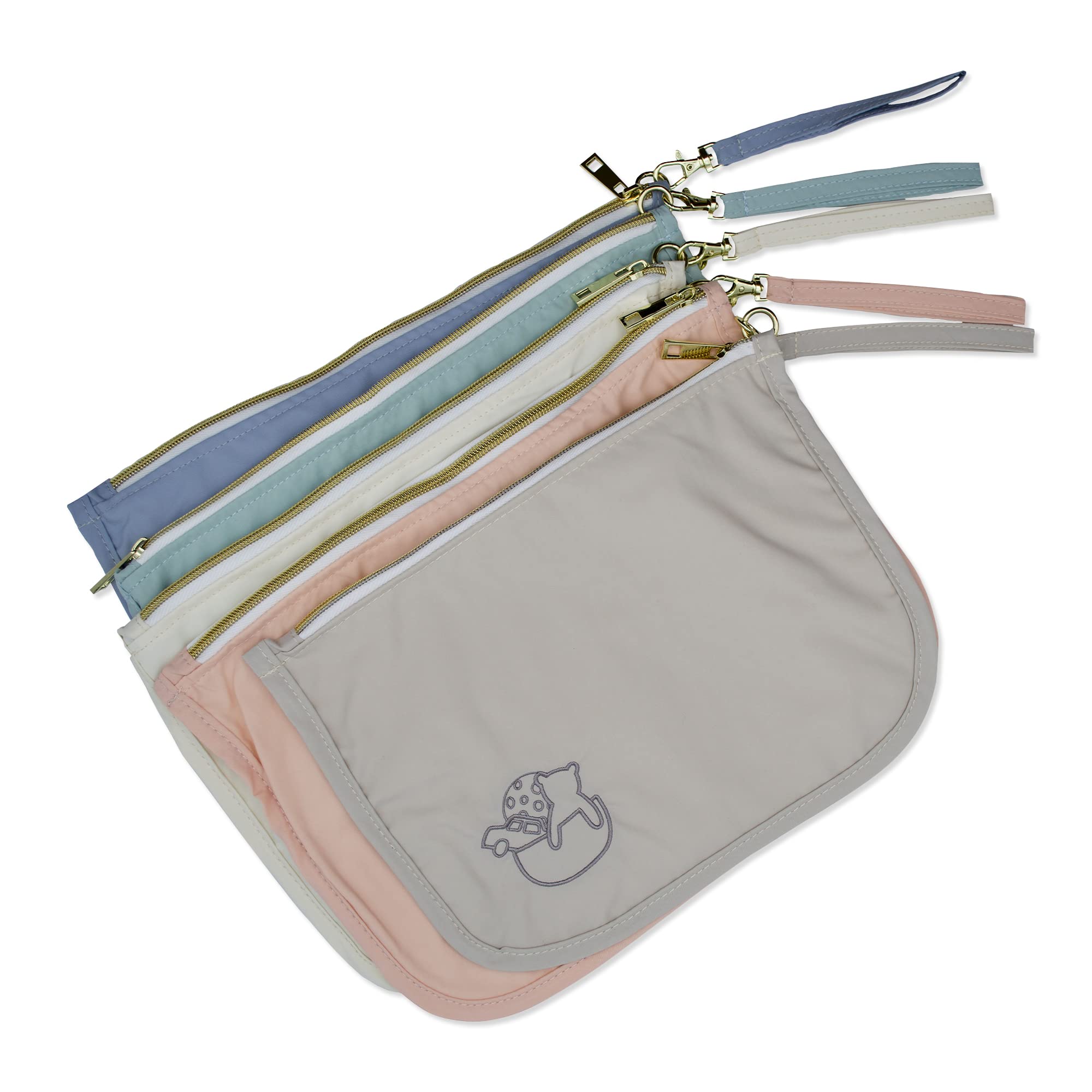 Small Diaper Bag Organizing Pouches , 5-Piece Set of Embroidered Diaper