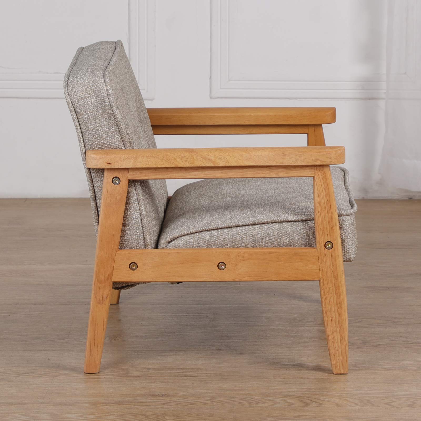 Upholstered Kids Armchair with Solid Wood Frame