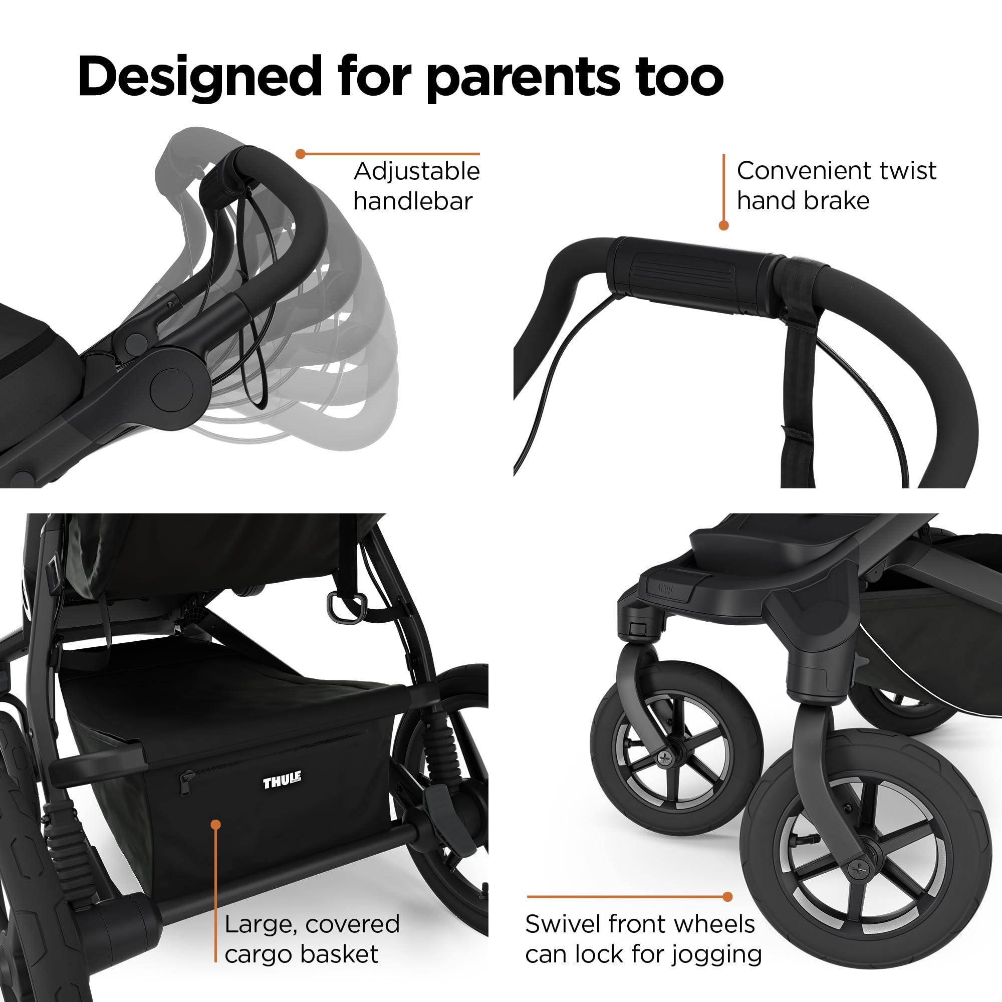 4-Wheel All-Terrain Stroller with Full Suspension