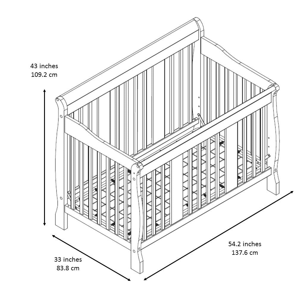 Tuscany 4-in-1 Convertible Crib (White) - Easily Converts