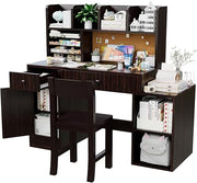 White Wooden Kids Desk and Chair Set, Kids Study Desk