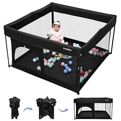 50x50 Foldable Baby Playpen with Carrying Bag & Safety Lock