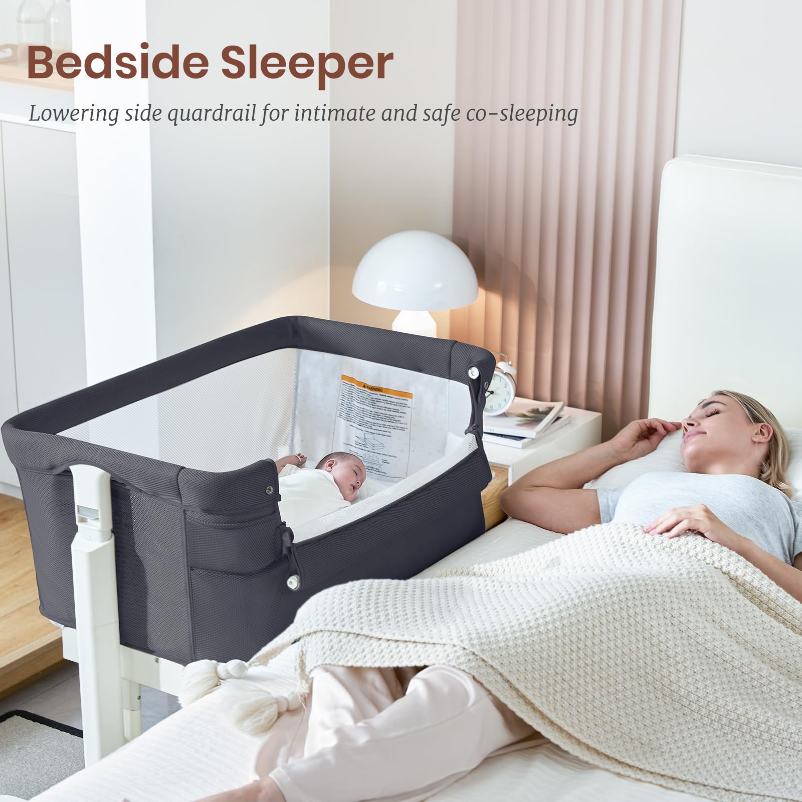 Electric Rocking Bassinet with Bedside Sleeper