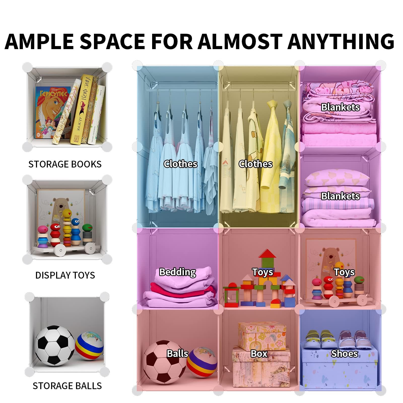 Baby Closet Organizer with Hanging Rod