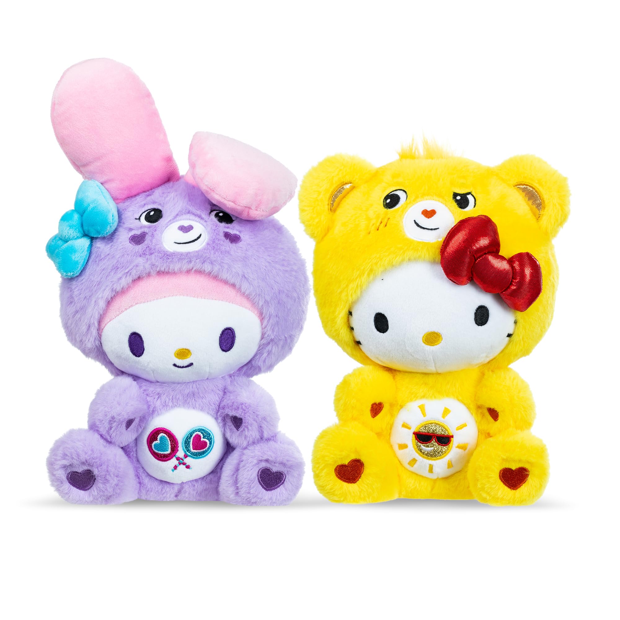 Hello Kitty Plush 2 Pack - Hello Kitty as Funshine Bear & My Melody as Share Bear