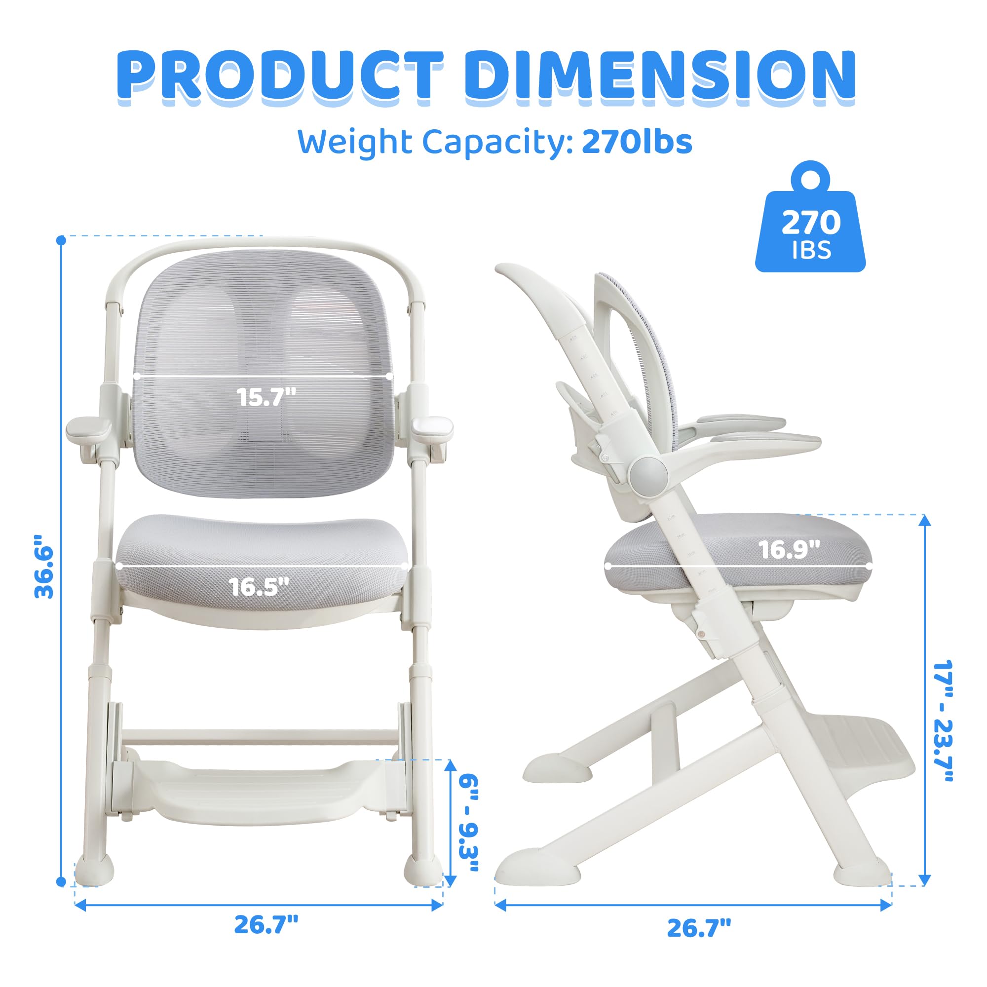 Ergonomic Kids Desk Chair with Adjustable Footrest