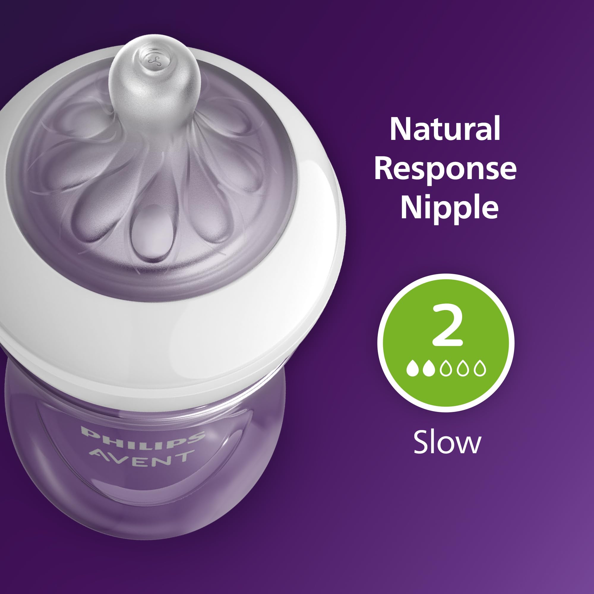Philips Avent Natural Baby Bottles with Natural Response Nipples (Slow Flow