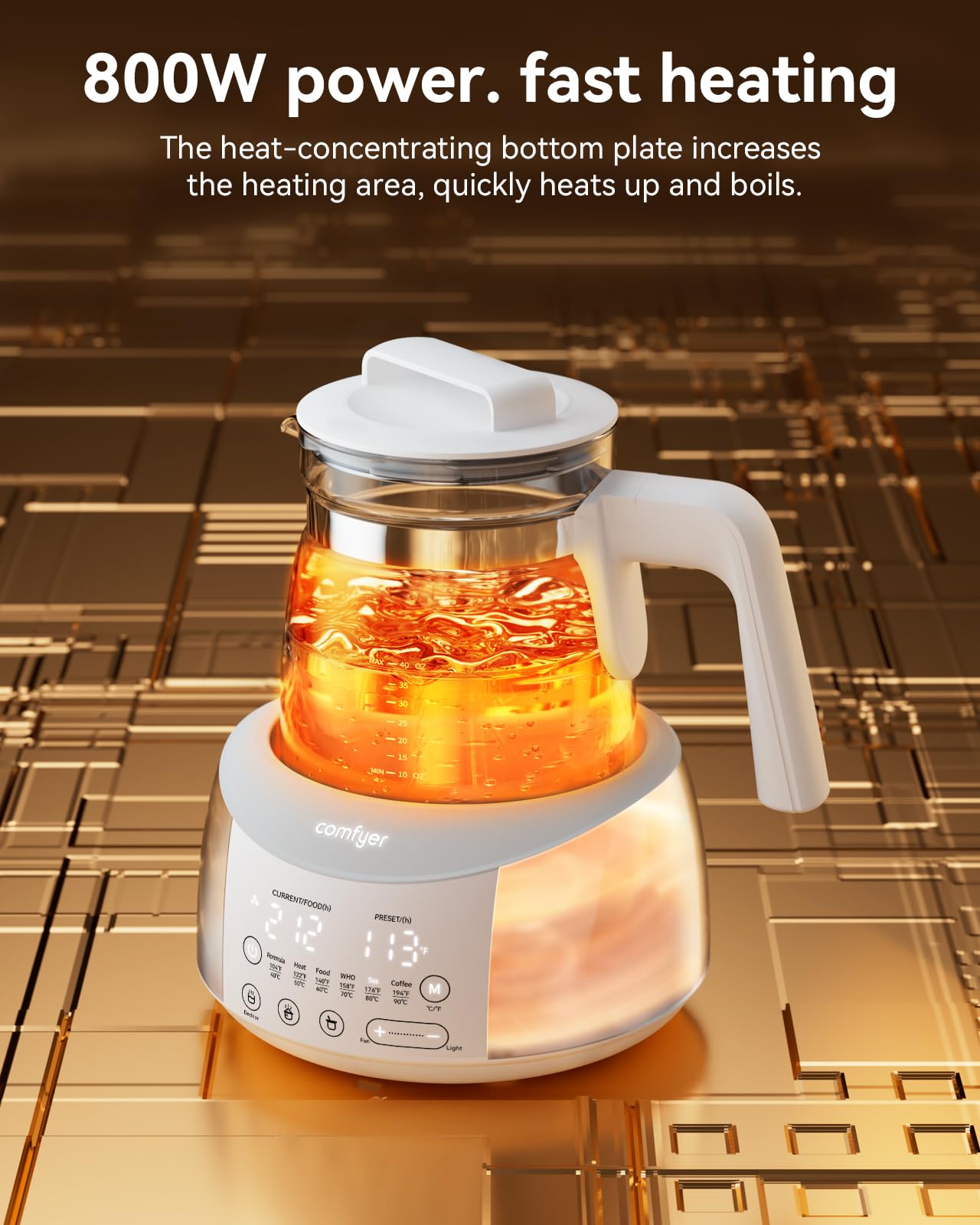Bottle Warmer comfyer, Baby Bottle Warmer with Night Light & Faster Cooling Fan