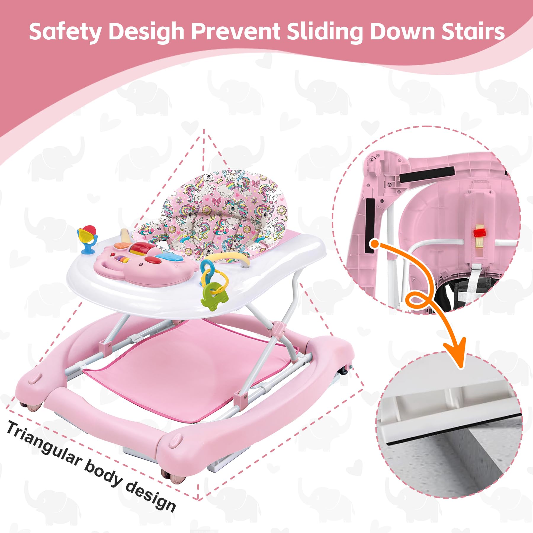 5-in-1 Baby Activity Walker with Adjustable Height