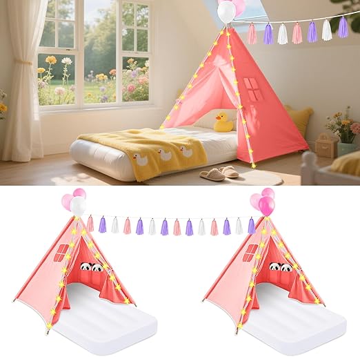 4 Pack Teepee Tent for Kids Girls Slumber Party Tents Bulk Kids Sleepover