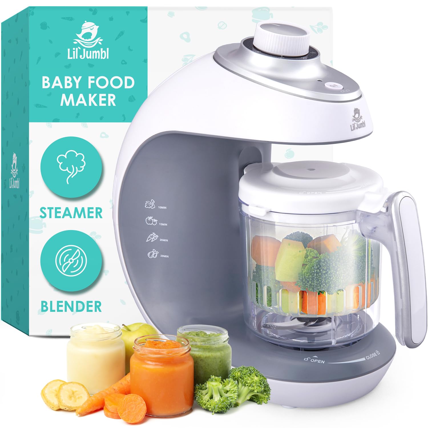 Food Maker - 2-in-1 Steamer & Puree Blender with Timer