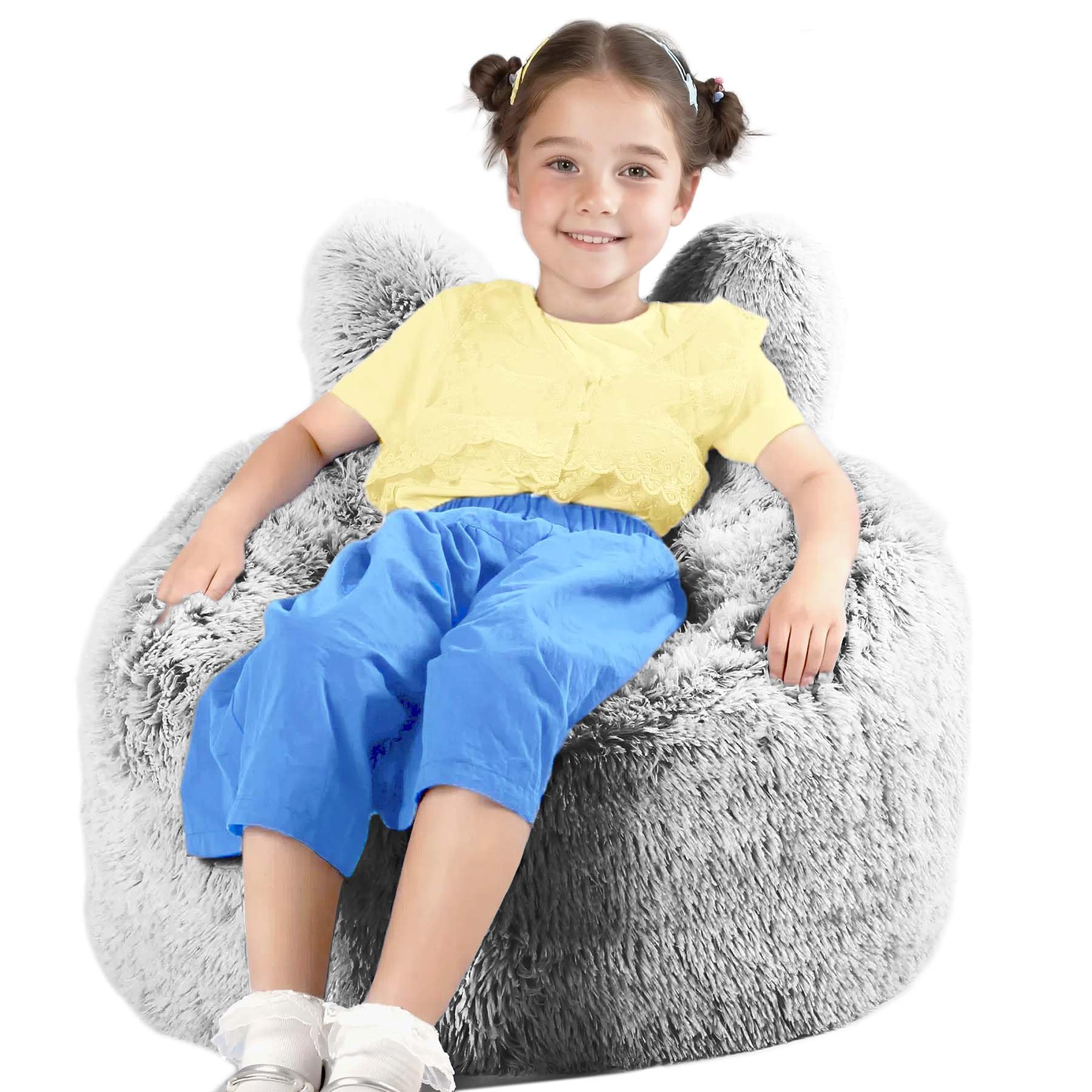 Bean Bag Chair for Teens & Kids with Plush Faux Fur Cover