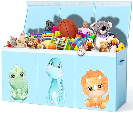 Extra Large Dinosaur Toy Box – 40"x13.5"x16.5" Collapsible