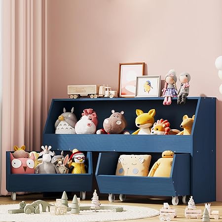 Toy Storage and Organizer, Kids Bookshelf Boys