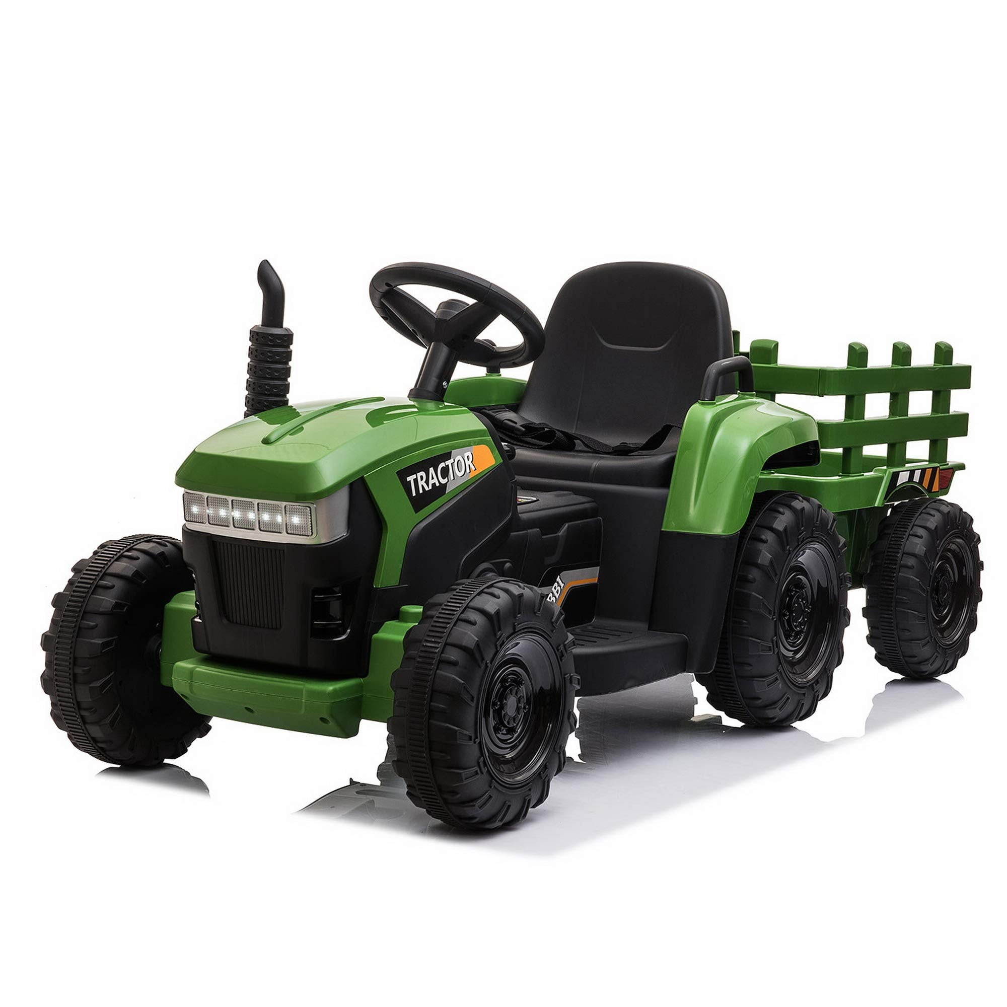 12V Electric Ride-On Tractor with Trailer for Kids