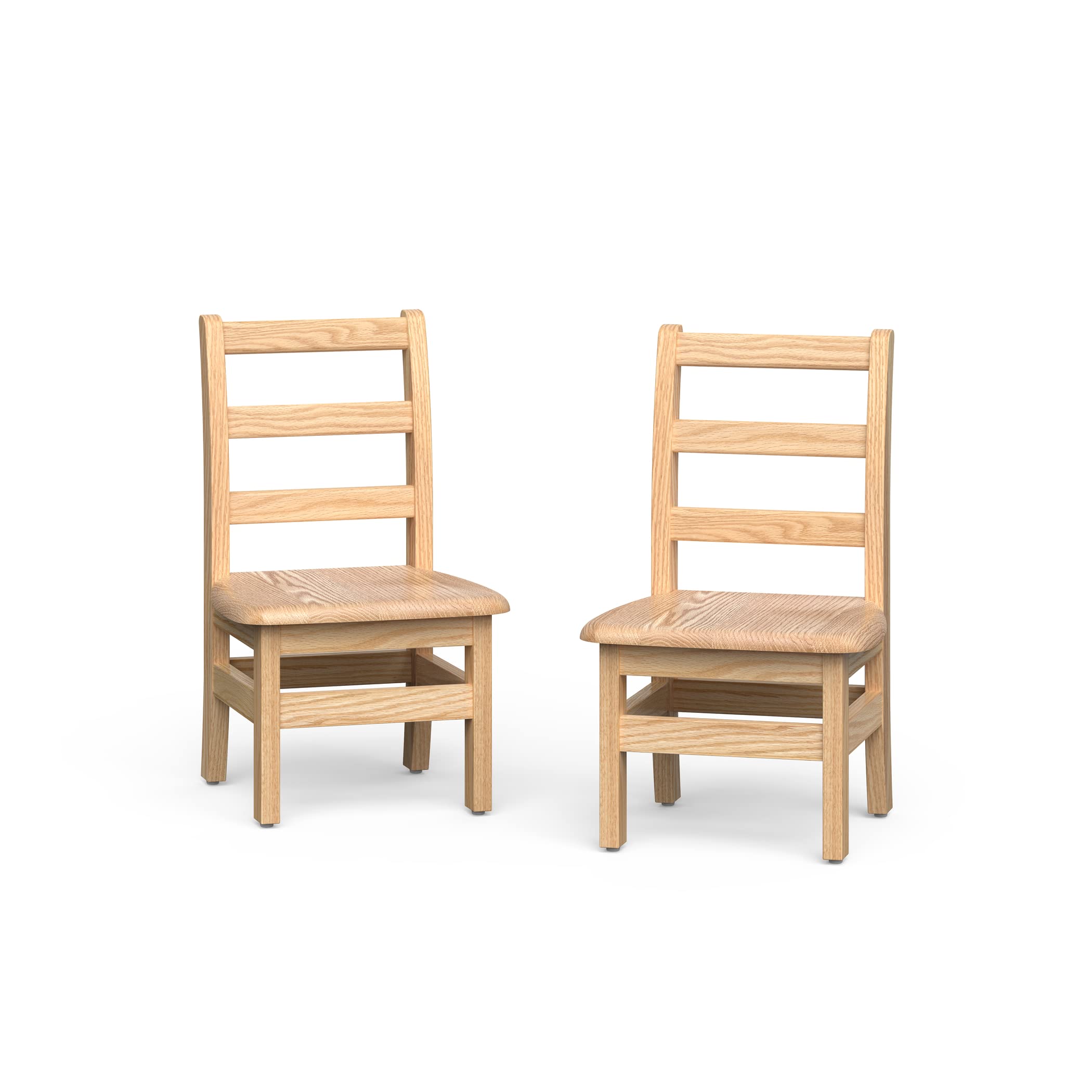 Kids Wooden School Chairs 8 Inch Red Oak 2 Pack