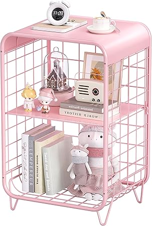 3-Tier Metal Side Table with Storage