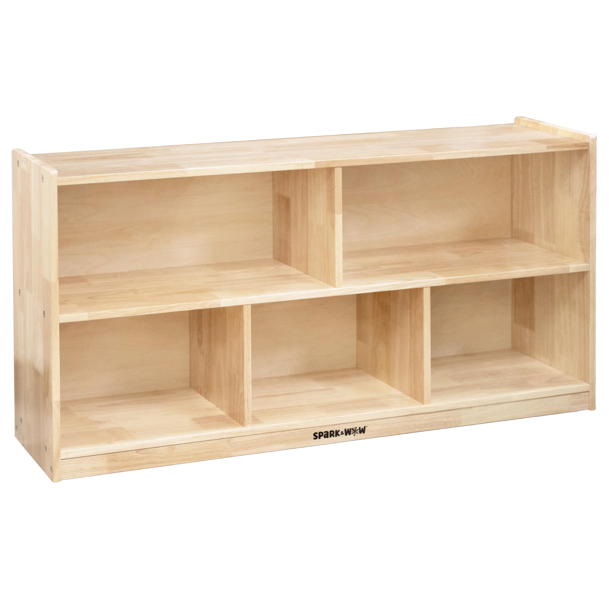 5-Compartment Solid Wood Storage Cabinet | Toy Shelf Organizer for Kids