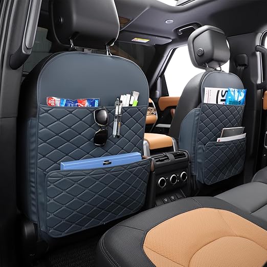 Seat Back Protector + Large Capacity Pocket Storage Organizer