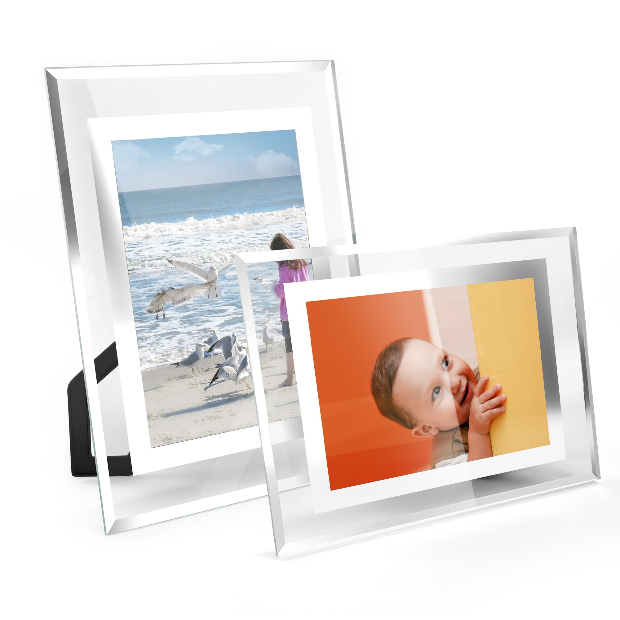 4x6 Picture Frames - 2 Pack Glass Photo Frame for Tabletop/Desktop Display