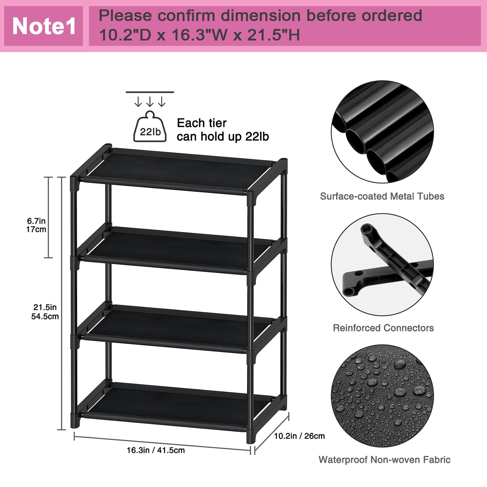 4 Tier Narrow Shoe Rack