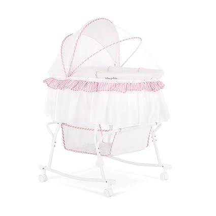Me Lacy Portable 2-in-1 Bassinet & Cradle in White, Lightweight