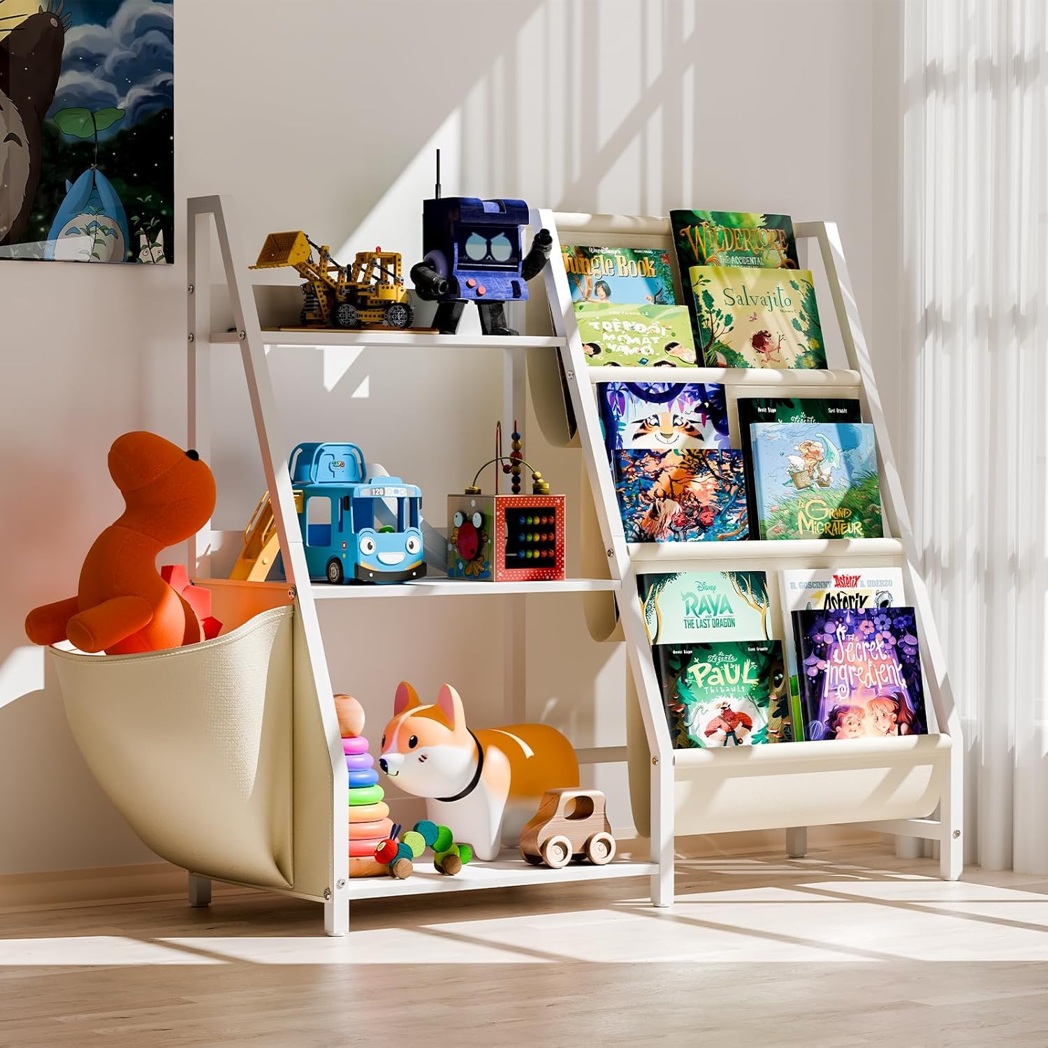 3-Tier Montessori Toy Storage Bookshelf