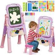 Easel for Kids Age 2-4 Toddlers Art Chalkboard and White Board Double Side