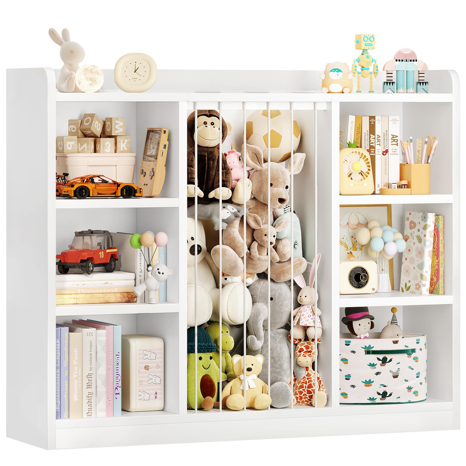 Kids Toy Storage Organizer with Stuffed Animal Holder