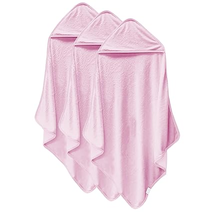 3 Pack Baby Hooded Towels, Rayon Made from Bamboo