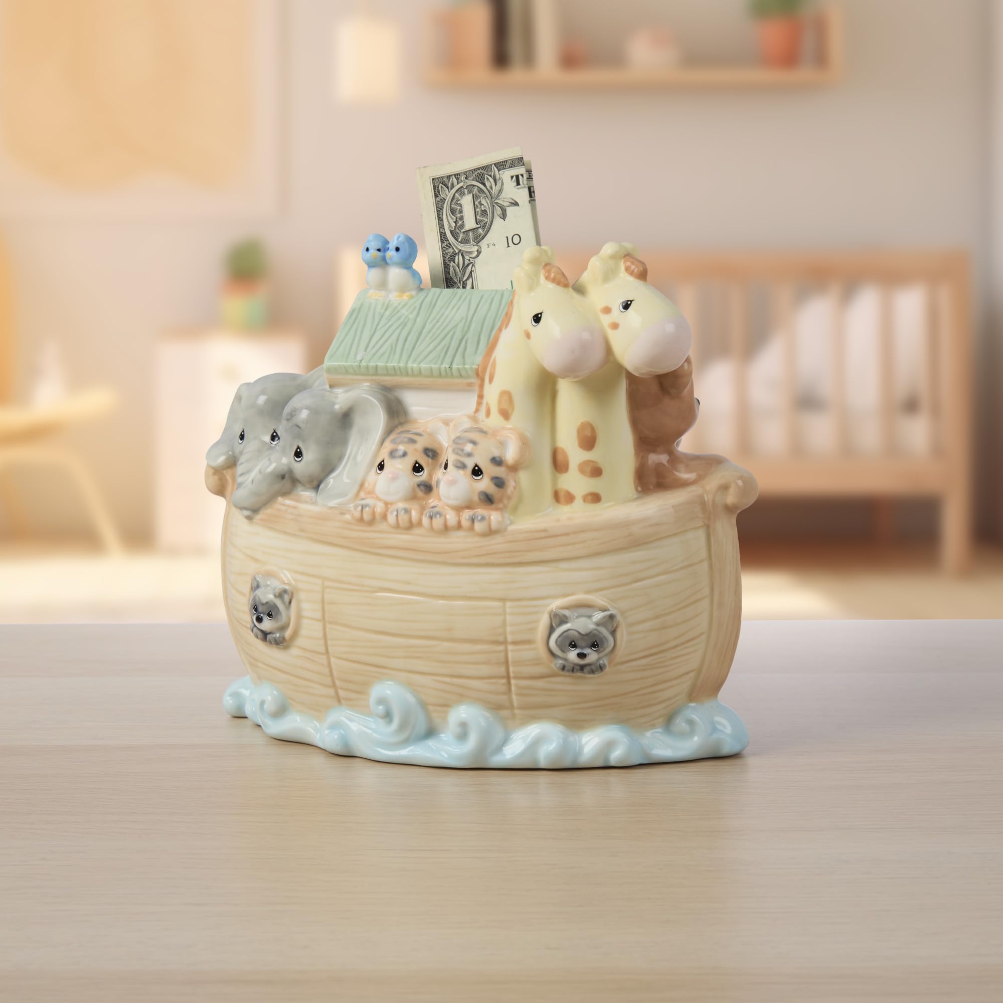 Noah's Ark Porcelain Baby Piggy Bank