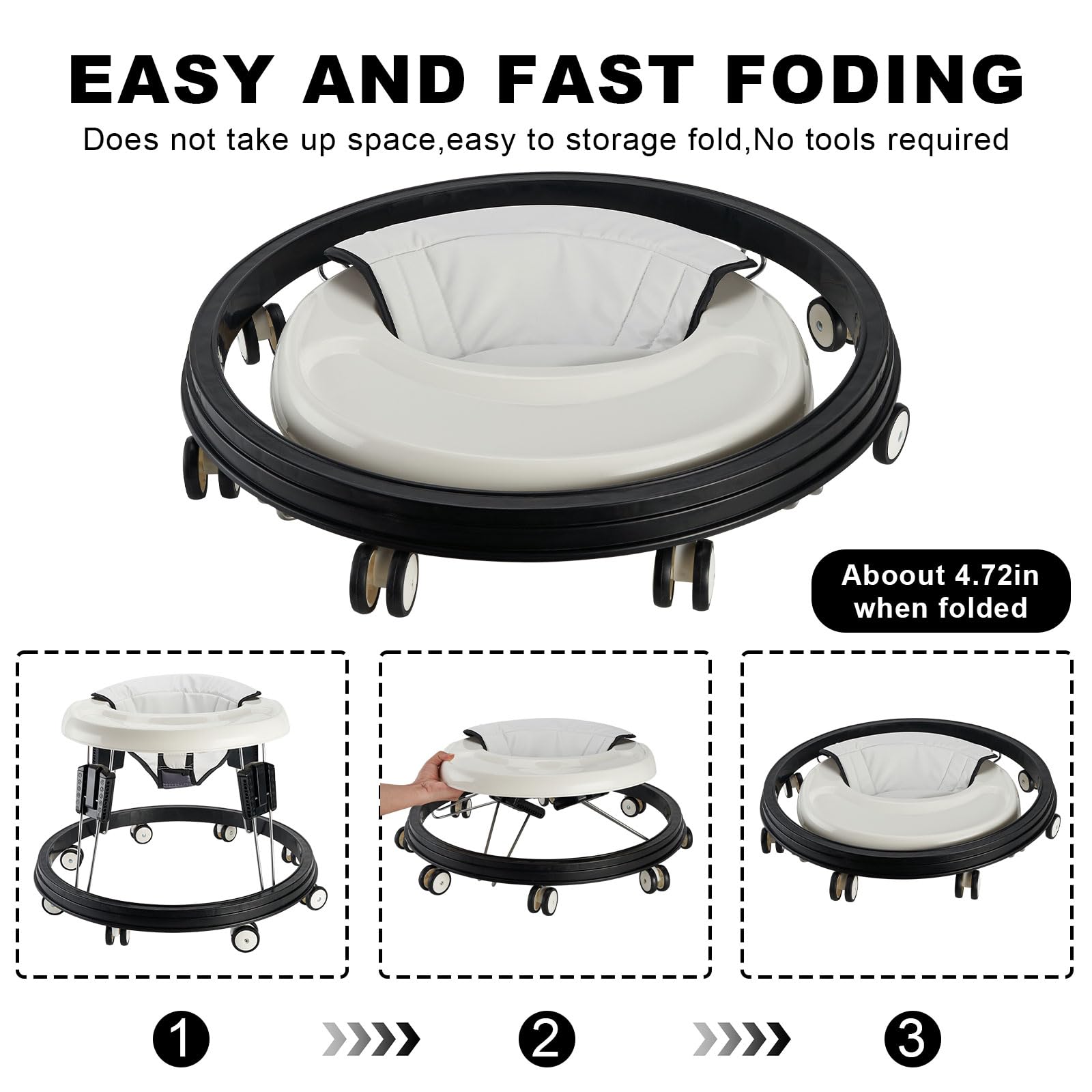 Adjustable Baby Walker with Easy Clean Tray