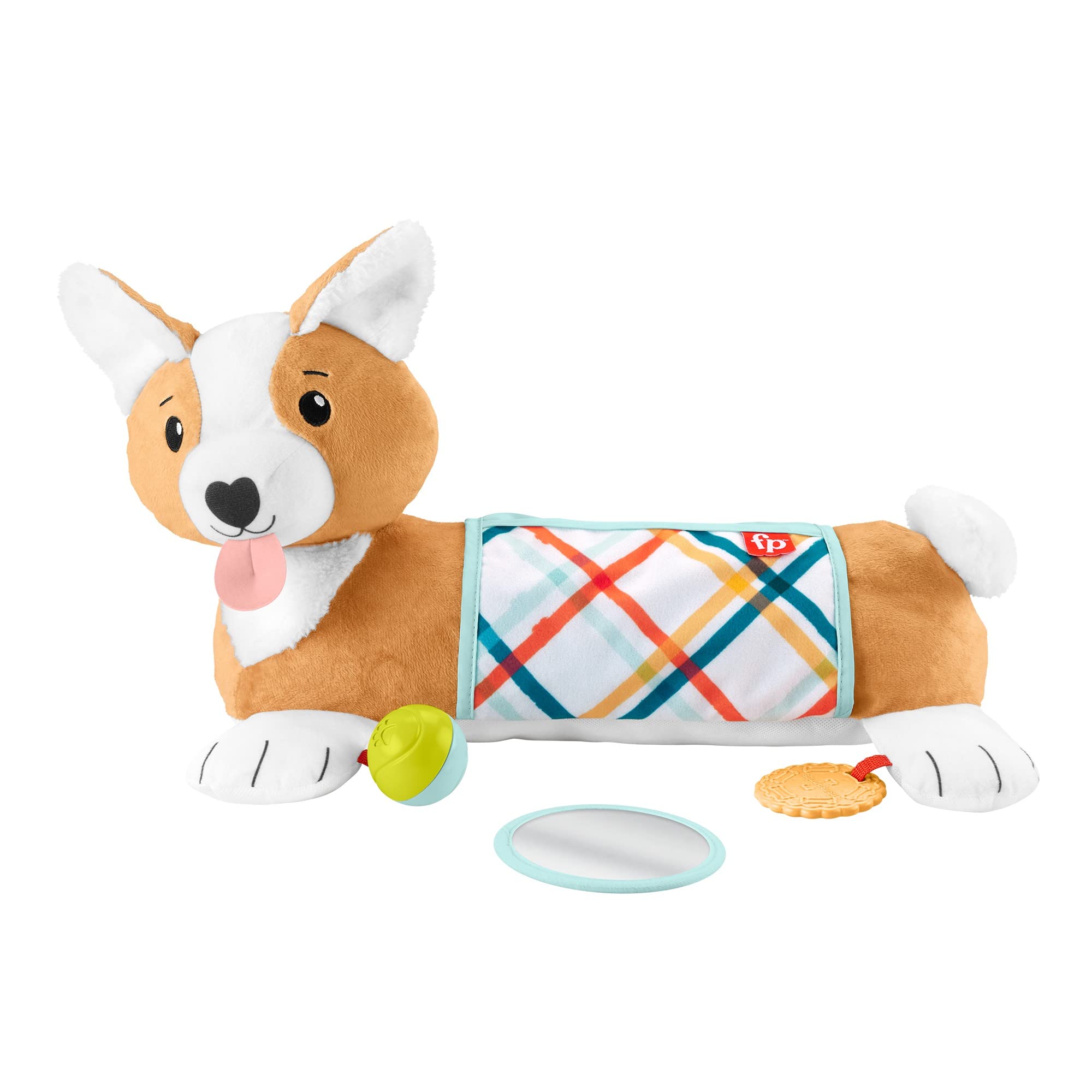 Baby Toy 3-in-1 Puppy Tummy Time Wedge Support with Mirror