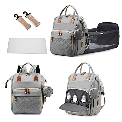 Diaper Bag Backpack with Changing Station, Foldable for Bady Toddler