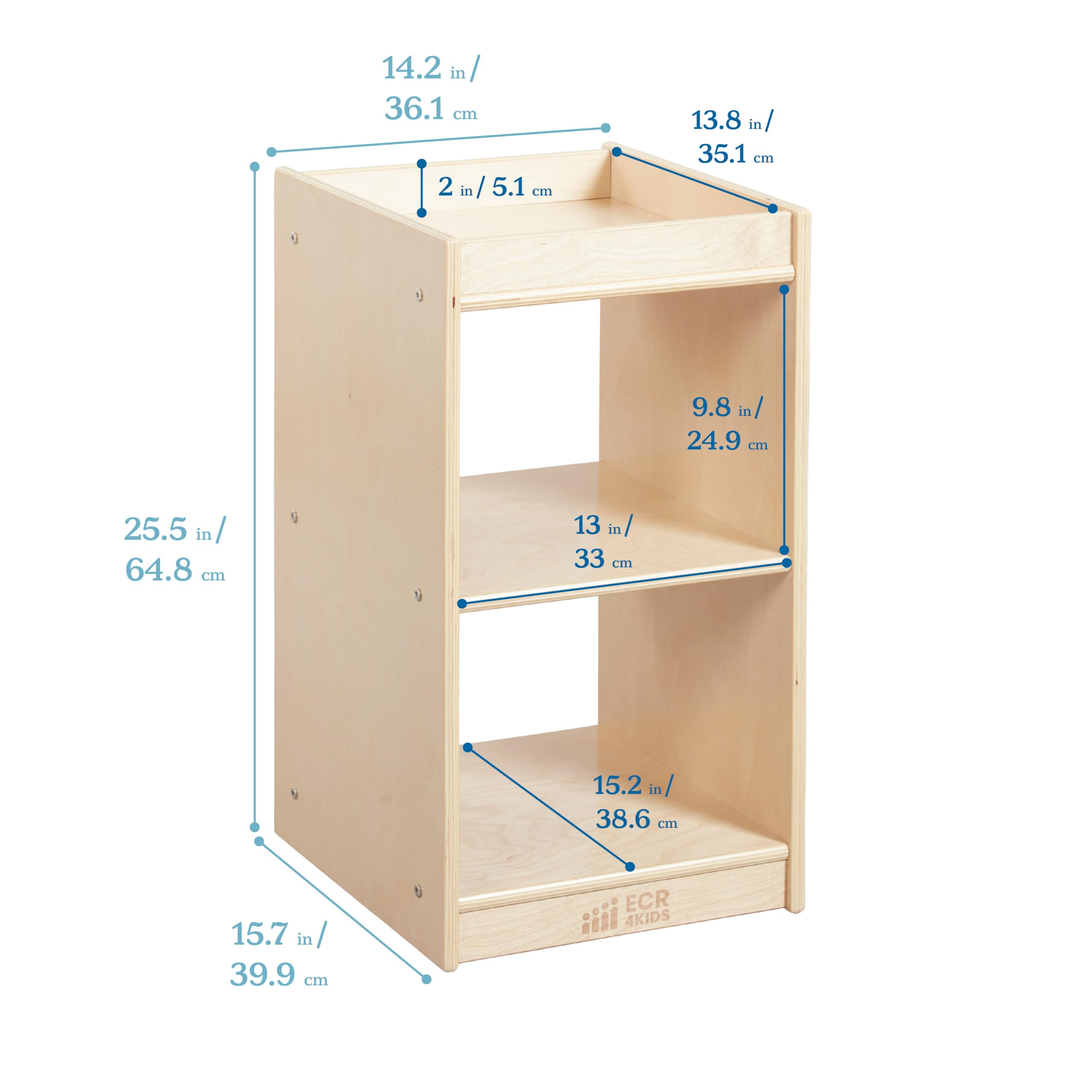2-Cube Vertical Storage Cabinet Natural Birch