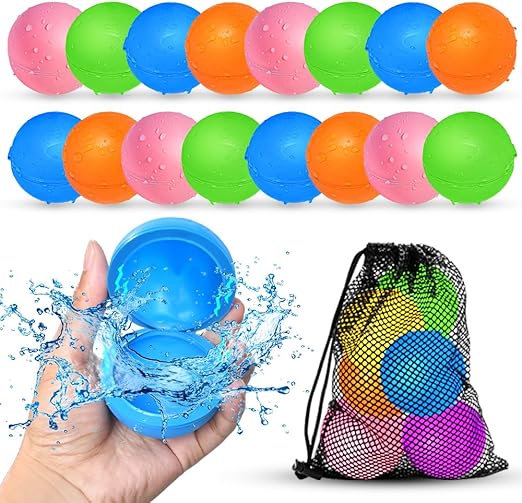 12Pcs Reusable Water Balloons, Pool Beach water Toys for Boys and Girls