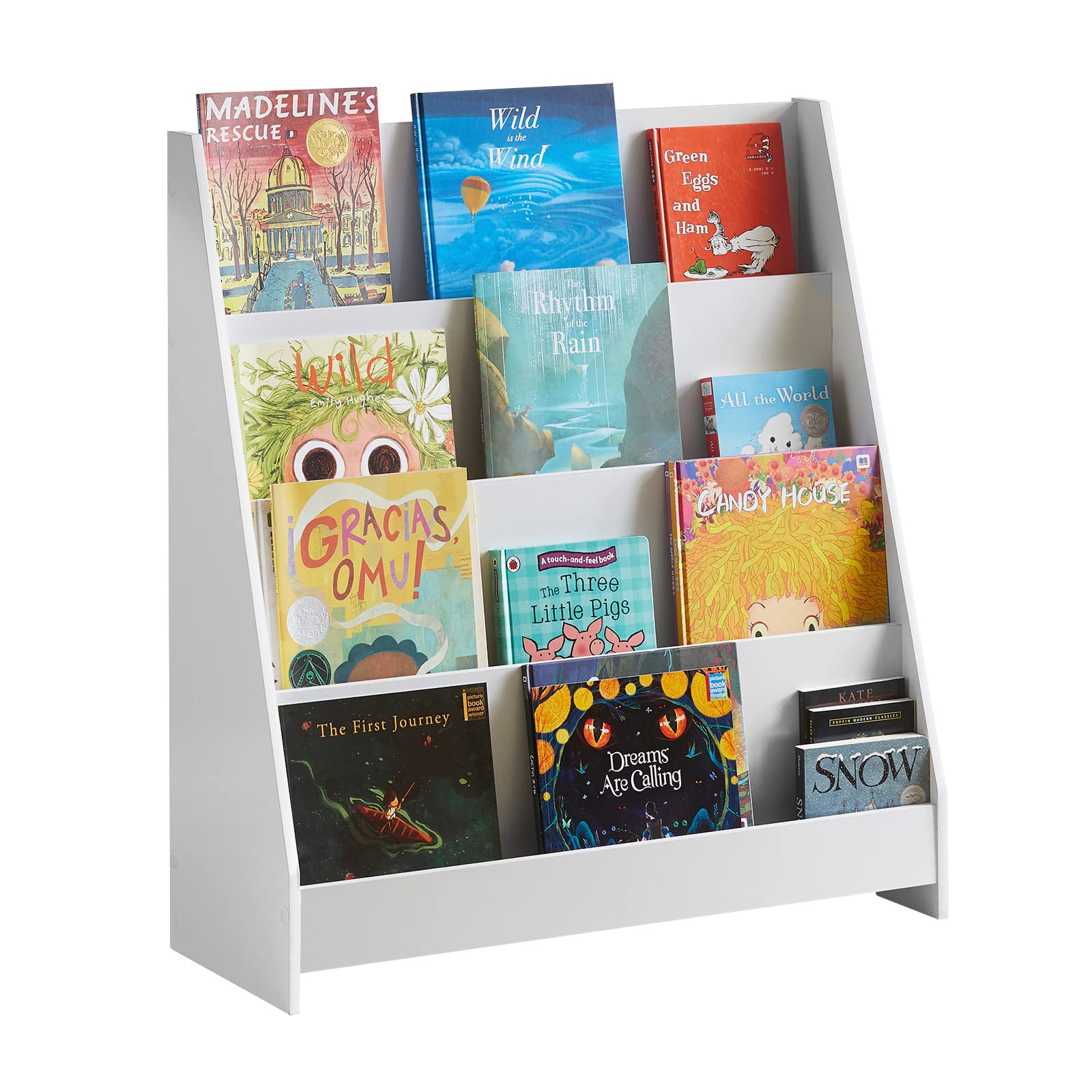 Bookshelf for Kids, Montessori Bookshelf Toddler Bookcase 4-Tiers