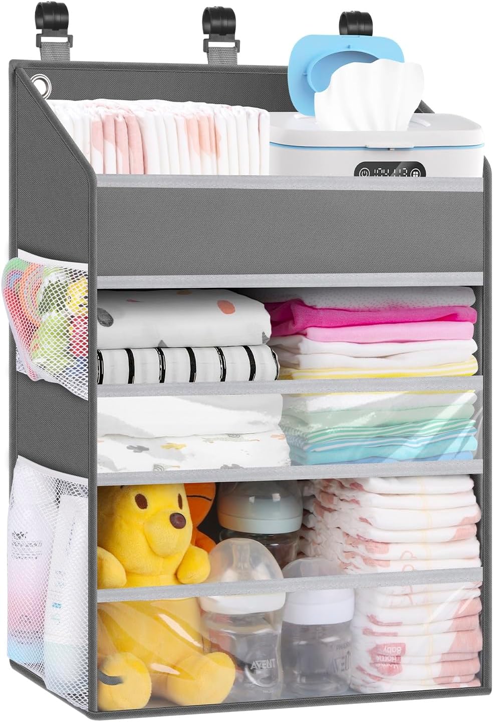 Hanging Diaper Caddy Organizer Crib Organizer–Spacious Baby