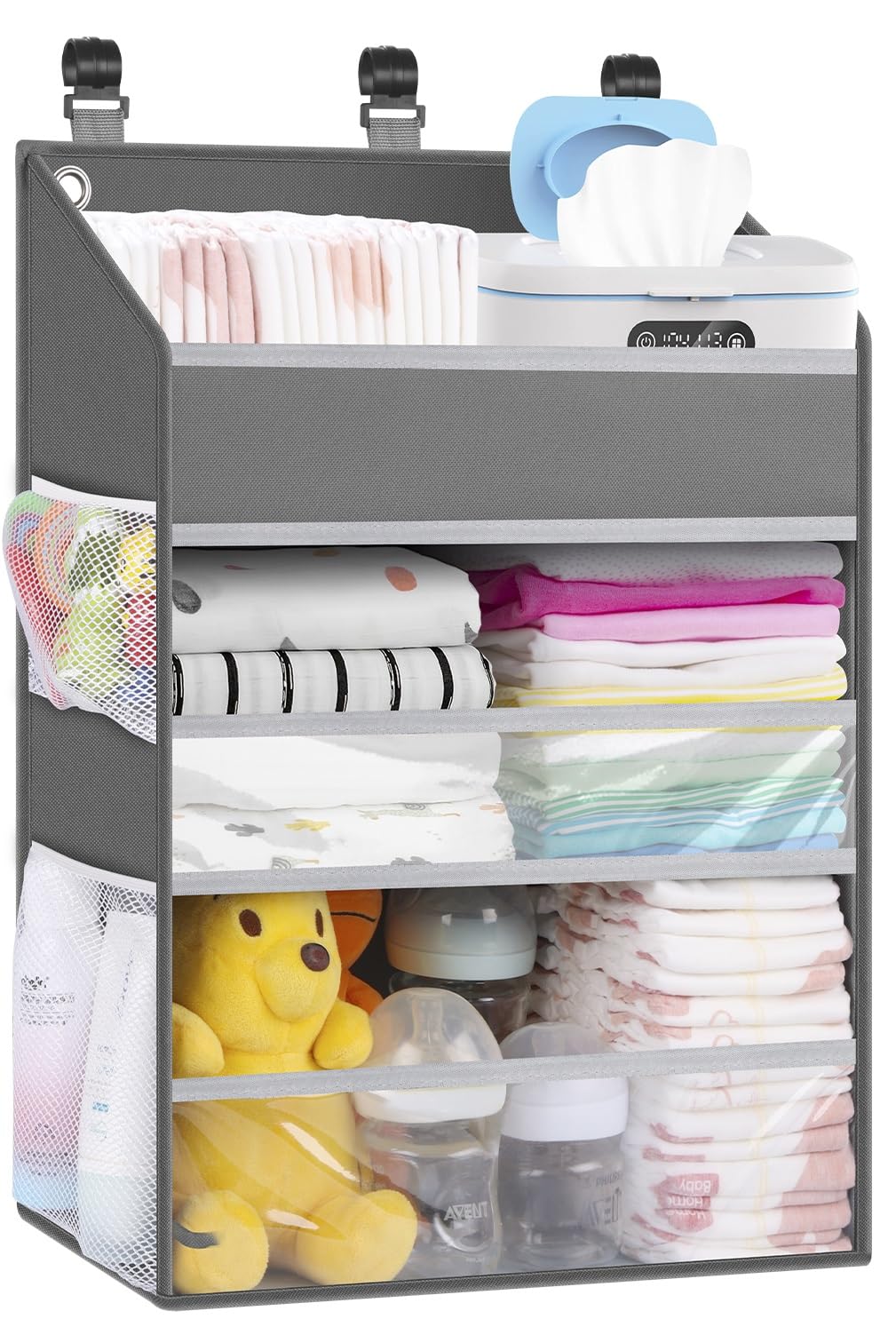 Hanging Diaper Caddy Organizer Crib Organizer–Spacious Baby