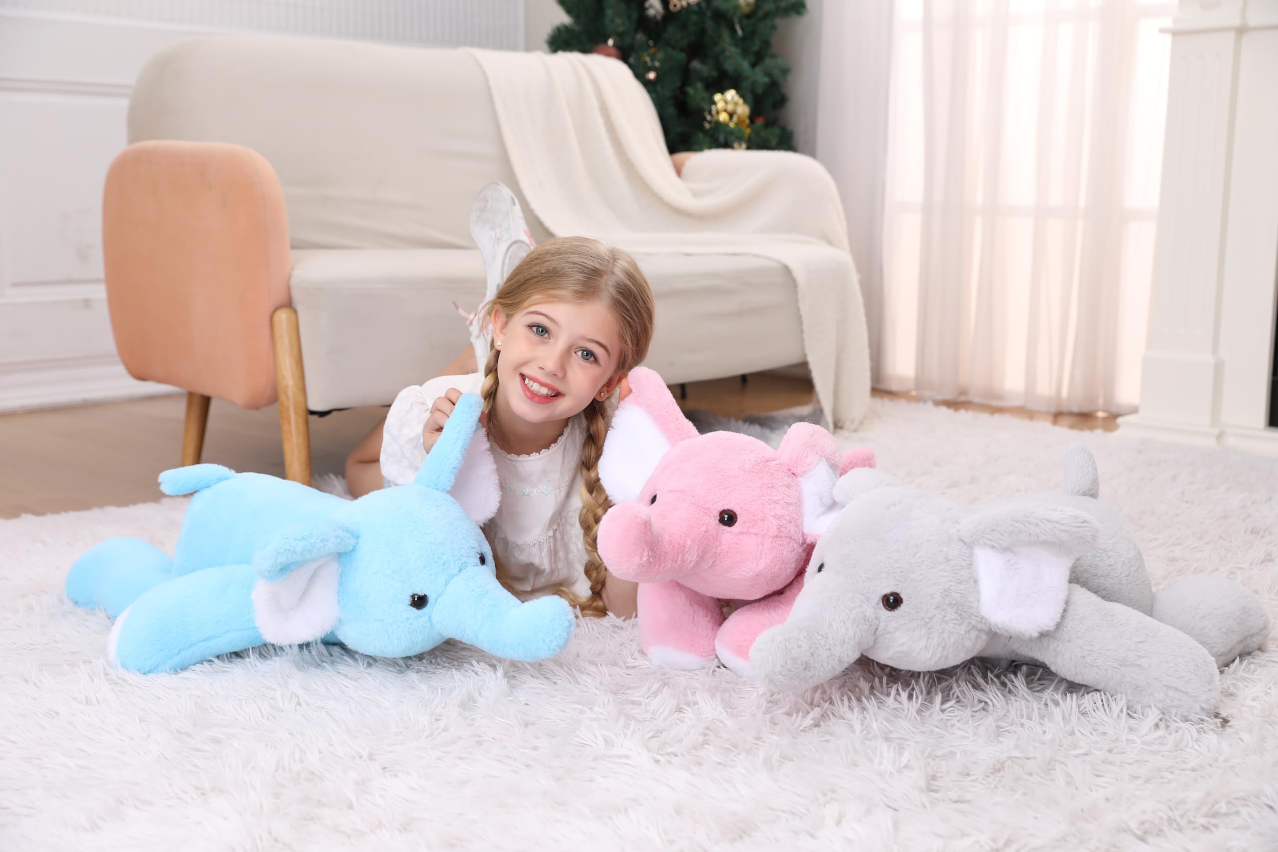 Elephant Weighted Stuffed Animals, 5lbs, 24 in